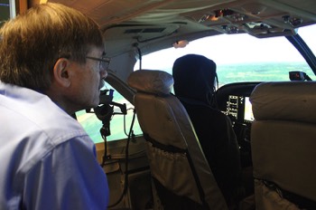  In the flight simulator 